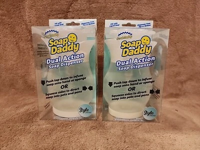 Set of 2: Scrub Daddy Soap Daddy Dual Action Soap Dispenser - Clear - - Image 1 of 4