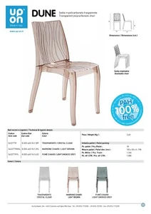SEDIA DUNE UP ON GRAND SOLEIL POLICARBONATO TRASPARENTE MADE IN ITALY - Foto 1 di 3