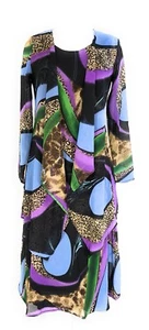 Ladies Missy Size Printed Two Piece Duster Jacket Dress Sets Sizes S-M-XL NWT. - Picture 1 of 9