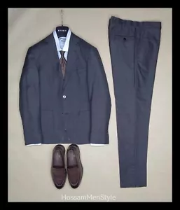 Traje Massimo Dutti gris oscuro telas italianas talla 38R ajuste moderno - Imagen 1 de 24