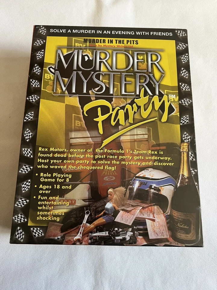 Murder Mystery Party Game Murder in The Pits Age 18 8 Players Complete Cass Ver