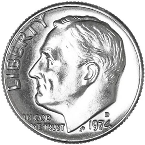 1974 D Roosevelt Dime BU US Coin - Picture 1 of 6