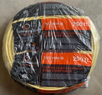 New 250 Foot Roll of 10/2 Copperweld Indoor Residential Electrical Building Wire