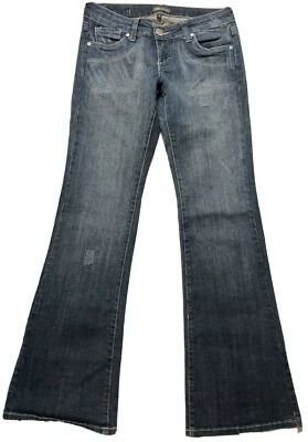 Bu Malibu 弹力设计师牛仔裤带纽扣翻盖口袋黑色(女式尺寸:3) — 第 1/4 张图片