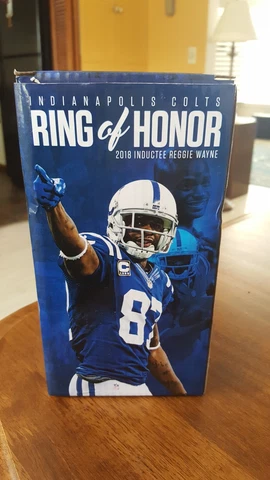 INDIANAPOLIS COLTS REGGIE WAYNE *RING OF HONOR* CERAMIC BOBBLEHEAD *NEW IN BOX* Cover