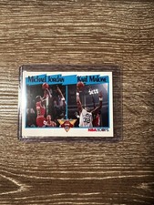 1991 Michael Jordan / Karl Malone NBA Hoops Scoring Leaders Card # 306