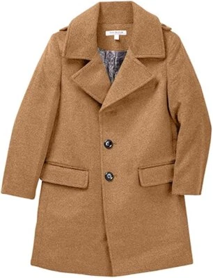 Isaac Mizrahi Boy’s Single Breasted Wool Overcoat with Epaulets - Colors - Image 1 of 4