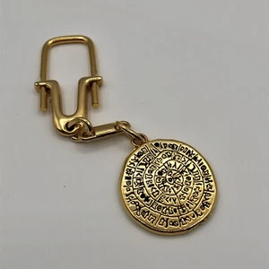 Vintage Phaistos Disc Crete Greece Keychain Greek Mythology Replica Keyring  - Picture 1 of 7