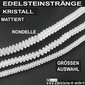 Bergkristall Kristall Form Rondelle Linsen matt Strang Edelstein Zwischen Perlen - Bild 1 von 5