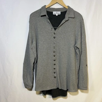 Cárdigan Suéter Gris Buda Neón Talla Grande Botones Decorativos Cuello Foto 1 de 4