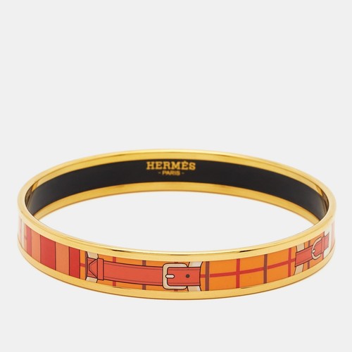 HERMÈS Bracciale Stretto Hermes Caleche Smalto Placcato Oro