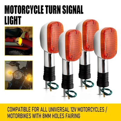 Luces de señal de giro ámbar cromadas izquierda derecha 4 piezas para Suzuki Boulevard C50 M50 C90 Foto 1 de 4