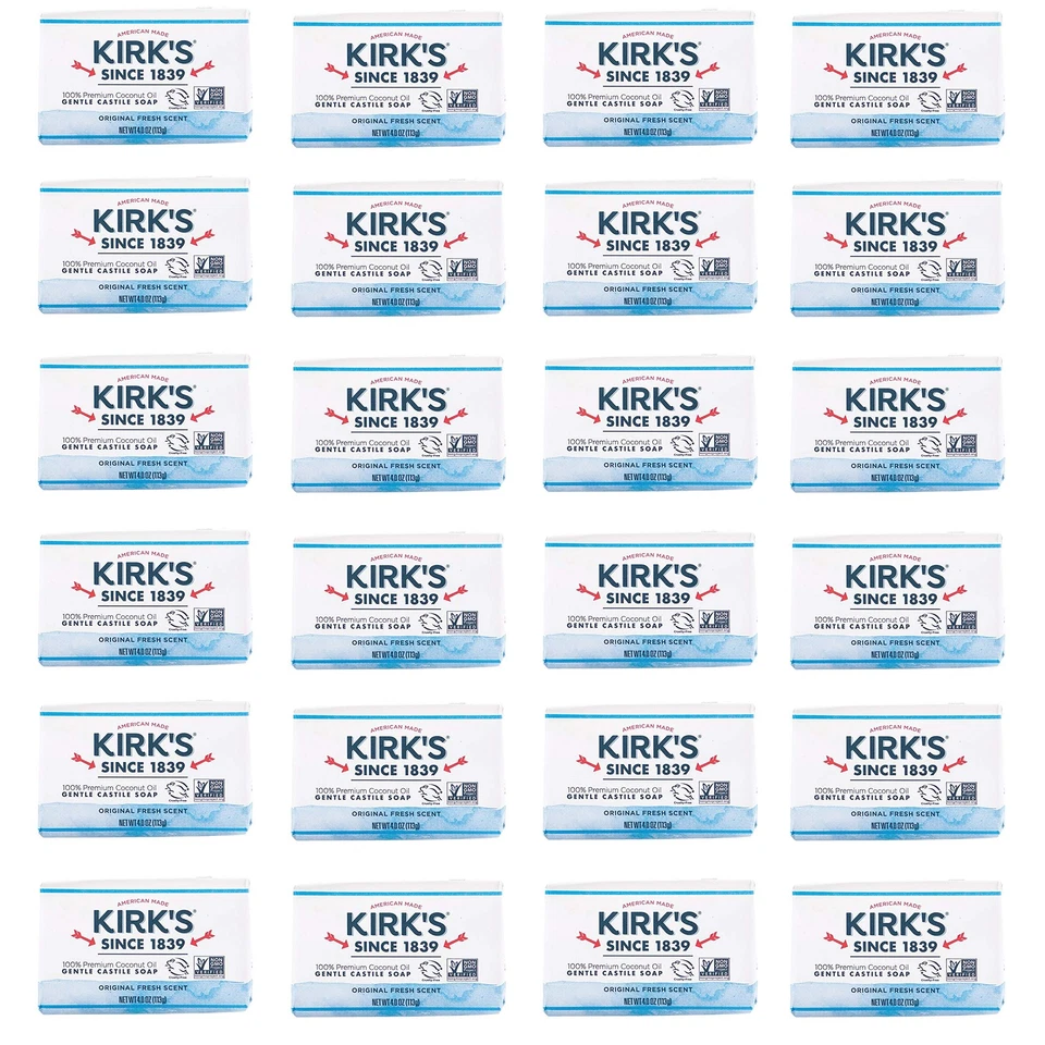 Kirk's Original Coco Castile Bar Soap Fresh Scent 4 Pack of 24