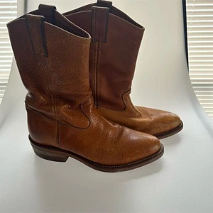 Vintage Chippewa Men's Brown Leather Cowboy Boots Size 9D Western Style - Picture 1 of 14