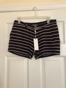 Parke & Ronen - Park and Ronen Men’s Holler Navy / Pink Striped Knit Shorts 29 - Foto 1 di 5