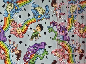 Custom 100% Cotton Woven Fabric Dragon Tales Tv Show By The 1/4 Yard 9x56 - Picture 1 of 2