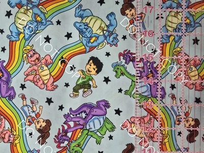Tecido 100% algodão personalizado Dragon Tales TV Show By The 1/4 Yard 9x56 - Imagem 1 de 2