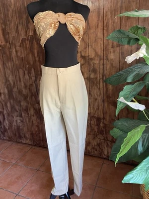 Bend Over High Waisted Dress Pants Size:8 Tan Color Straight Leg - Image 1 of 4