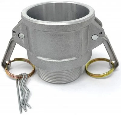 (Se envía rápido) Aluminio 2" Tipo B Camlock | Rosca NPT macho x acoplador hembra Foto 1 de 4