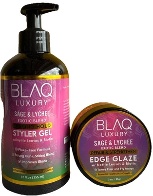 Blaq Luxury Sage & Lychee Strong Hold Exotic Styler Gel & Edge Glaze - Image 1 of 4
