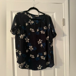 Banana Republic | Blusa blu navy stampa floreale manica corta | Taglia S - Foto 1 di 6