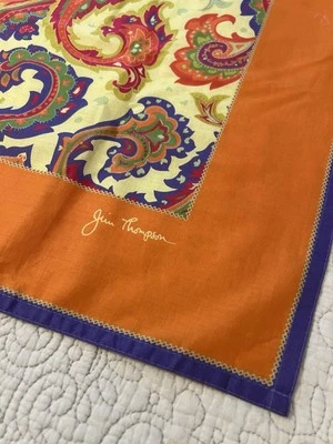 BUFANDA JIM THOMPSON Paisley Algodón Pulido 58" x 52" ¡Colorido! ¡TAN PRECIOSO!! Foto 1 de 4