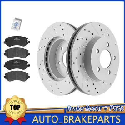 Керамические колодки передних перфорированных тормозных дисков 288 мм для Jeep Liberty 2002 2003 - 2007 годов выпуска - Изображение 1 из 4