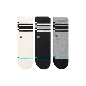 Stance Baby 3 Pk Black Grey Crew Cotton Cushion Stripe Boyd Sock Set Sz 6-12 MO - Picture 1 of 1