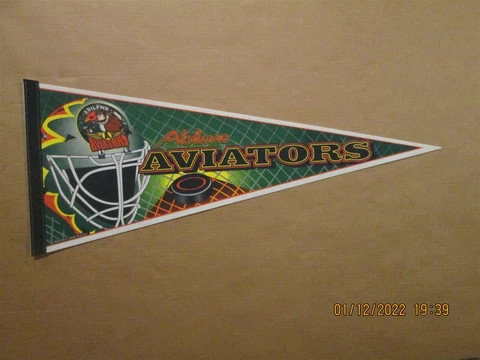 WPHL Abilene Aviators Vintage Defunct Circa 1998 Goalie Helmet Hockey Pennant Cover