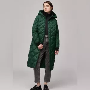 NWOT Soia & Kyo down filled long green hooded Women's Aime coat puffer Sz m - Picture 1 of 9