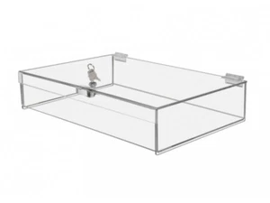 16"W x 10"D x 3"H Acrylic Locking Display Case with Lid and Keys - Picture 1 of 3