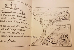 Gästebuch mit Malereien 1939-1947 Berlin Walter-Flex-Str. Maxdorfer Steig Wagner - Bild 1 von 9