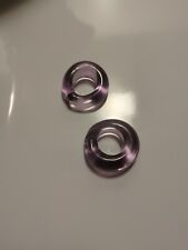 2 Old Curtain Awning Rings Tie Backs Hand Blown Glass Vintage Light purple