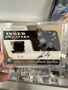 2006 07 Upper Deck SP Game Used Inked Sweaters Alex Ovechkin Jersey Auto 7/10