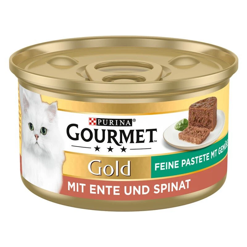 Gourmet Gold Feine Pastete Ente & Spinat 48 x 85 g Katzenfutter nass - Bild 1 von 1
