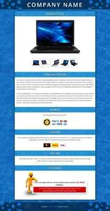 Plantilla de anuncio de eBay de diseño profesional móvil receptiva galería de subastas HTML - Imagen 1 de 5