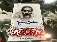 Jimmy Johnson RED version 1/3 auto Autograph 2015 Leaf Legends of Sport signed 