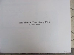 MOT15   Missouri  Trout Stamp Print  REMARQUED w/ stamp,folio,COA   MOT15RT5 DSS - Picture 1 of 2