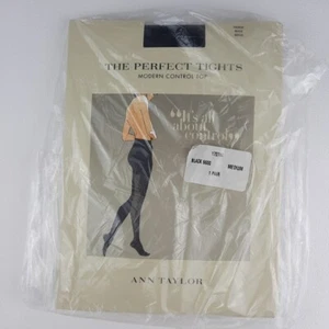 Medianas Ann Taylor The Perfect Calzas Modernas Control Top Medianas Negras 1 Par EE. UU. NUEVO DE LOTE ANTIGUO - Imagen 1 de 9