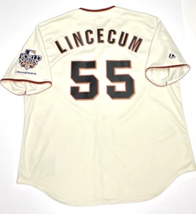 Majestic San Francisco Giants 2010 World Series Lincecum #55 Jersey Men’s Sz 2XL - Picture 1 of 6