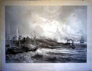 LIVERPOOL - sehr grossformatige Ansicht - Lithographie um 1805 - Original! - Picture 1 of 1