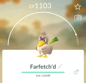 Pokemon Go/Farfetch'd/20k Polvere di Stelle Tr@de - Foto 1 di 1