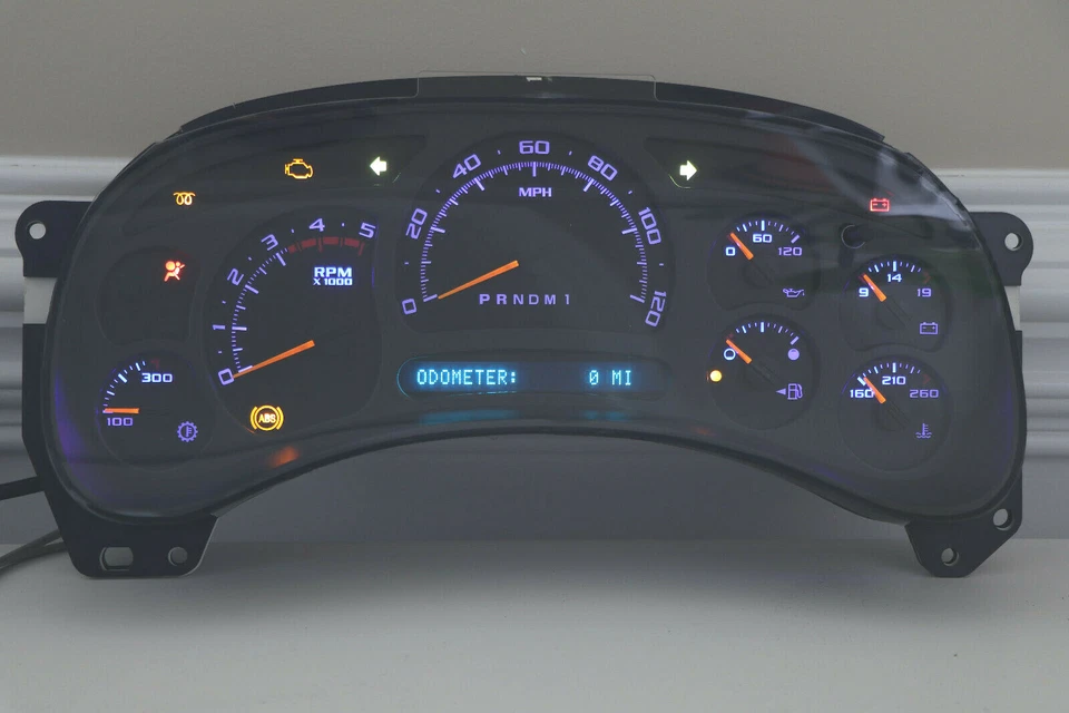 06-07 Chevy Silverado DIESEL REMAN BLUE LED Instrument Cluster 0 MILES - Image 1 of 3