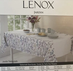 LENOX JARDIN FLORAL BLOOM TABLECLOTH WATER REPELLANT 60 X 84” EASY CARE NEW - Picture 1 of 7