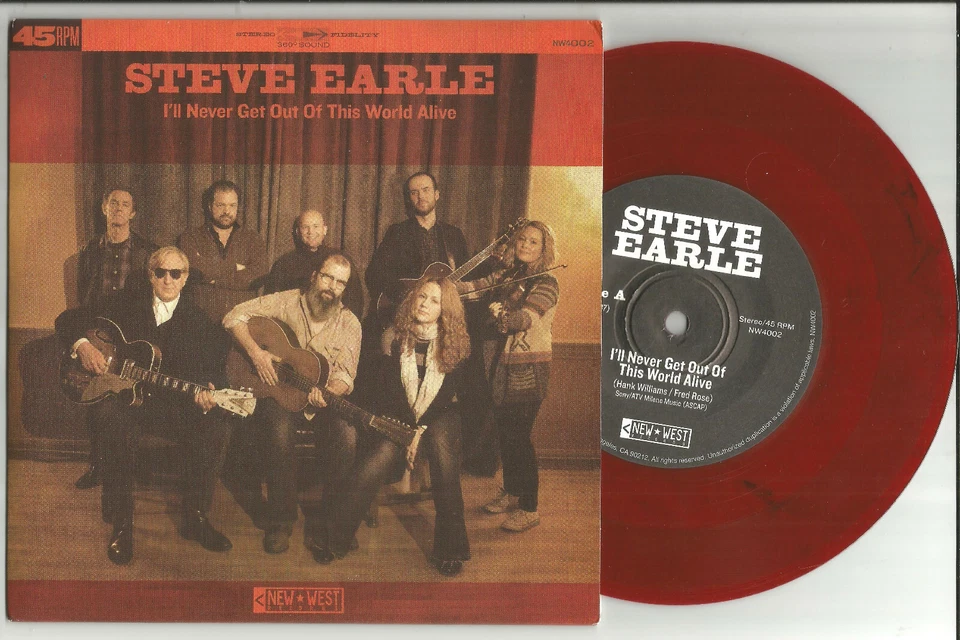 STEVE EARLE I’ll Never get 2011 RED SWIRL RSD 2600made 7 INCH VINYL NEVER PLAYED - Image 1 of 1