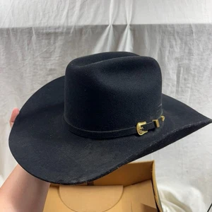 Stetson Stallion Cowboy Hat 7 Black XX Premium Wool USA Felt Ships From Texas - Picture 1 of 18