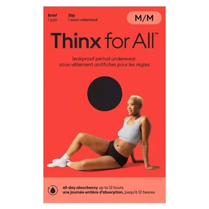 Thinx For All Period Underwear Brief Slip All-Day Absorbency Size Medium Black - Picture 1 of 9