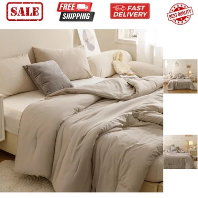 King Size Comforter Set Oatmeal, 3pcs 1 Boho Comforter & 2 Pillowcases, All S... - Image 1 of 4