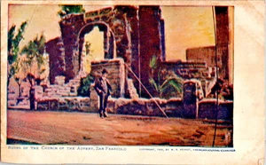 Postal UDB de San Francisco California Ruinas de la Iglesia de Adviento c1906 - Imagen 1 de 2