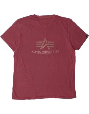 ALPHA INDUSTRIES Womens Graphic T-Shirt Top UK 18 XL Burgundy Cotton CV10 - Изображение 1 из 3